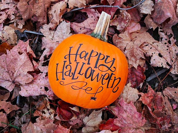 Halloween pumpkin with fun lettering